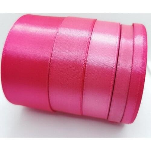 25Yard 6/10/15/ 20/ 25/40/50mm Fushia Satin Ribbons Christmas Wedding Party Decoration Birthday Halloween Gift Wrapping Ribbons