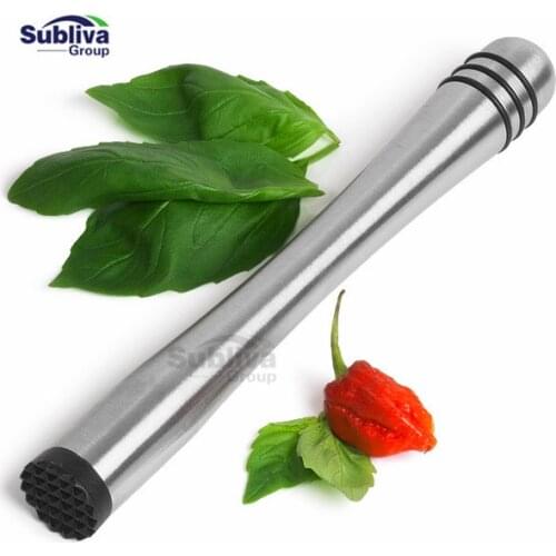 Bar Cocktail Muddler Mojito Stainless Steel Bar Mixer Barware DIY Drink Fruit Muddler Crushed Ice Barware Bar Tool