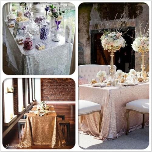 Shiny Beauty Special Size 90x156cm Square Sequin Tablecloth,Dining Table Cover,Sparkling Sequin Table For Wedding Decor-C0305