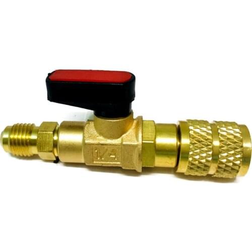 Shut-off Valve Refrigerant Right-hand Thread 1/2 ACME F X 1/4 SAE M For R32 Air Conditioning Refrigerant