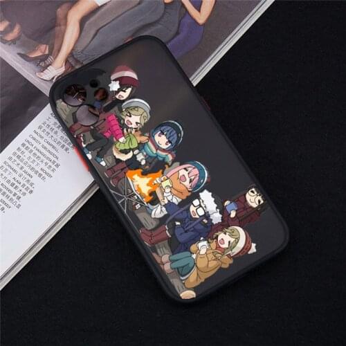 Cute Cartoon Anime Yuru Camp Phone Case For iPhone 11 12 Pro MAX XS X XR SE20 7 8 6 Plus Rin Shima Clear Hard Matte Cover Fundas