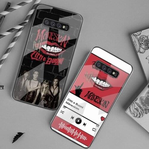 Maneskin Damiano David Phone Case Tempered Glass For Samsung S20 Plus S7 S8 S9 S10 Plus Note 8 9 10 Plus