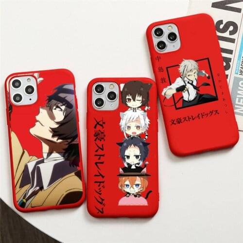 Japan Anime Bungou Stray Dogs Dazai Osamu Phone Case For iphone 12 11 Pro Max Mini XS 8 7 6 6S Plus X SE 2020 XR Red Cover