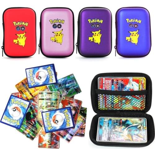 Pokemon Cards Holder Album Hard Case GX French And English Card Holder Book Holder Earphone Pikachu Game Storage Box Gifts