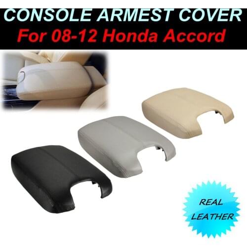 For Honda For Accord 2008 2009 2010 2011 2012 Car Real Leather Armrest Cover + Plastic Console Lid Armrest
