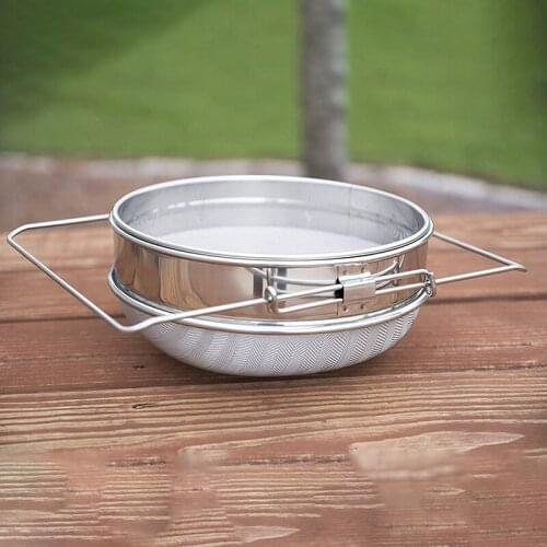 Double-Deck Stainless Steel Honey Strainer Double Screen Sieve Stainless Steel Beekeeping Equipment Filter Durable Settling Tank