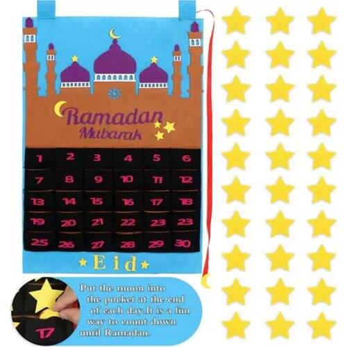 Eid Calendar Countdown Calendar Eid Calender Activities for Kids with 30 Reusable Stars Room Home Decor UY8