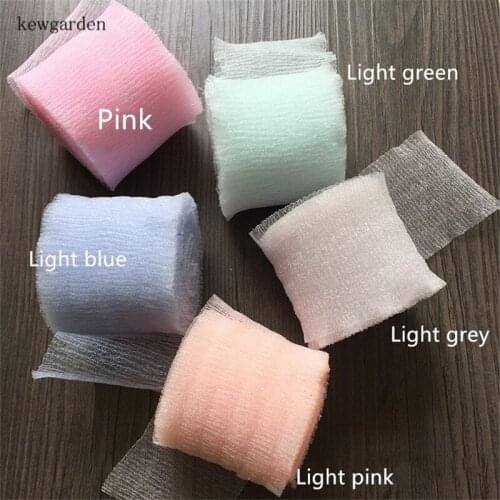 Kewgarden 6cm 8cm Fold Voile Satin Ribbons DIY Hair Bowknot Accessories Handmade Tape Wholesale 25 Meters