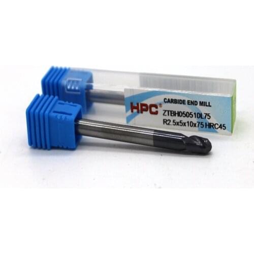 R2.5*5*75/R3*6*75 of 2 flutes HRC 45 ball nose mill cutter carbide end mills CNC machine milling tools