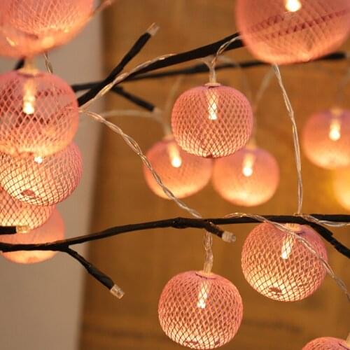 Round LED String Lights Lantern Led Light Creative Hollow Holiday Indoor Garland Curtain Decoration Fashion Home Decors Luces