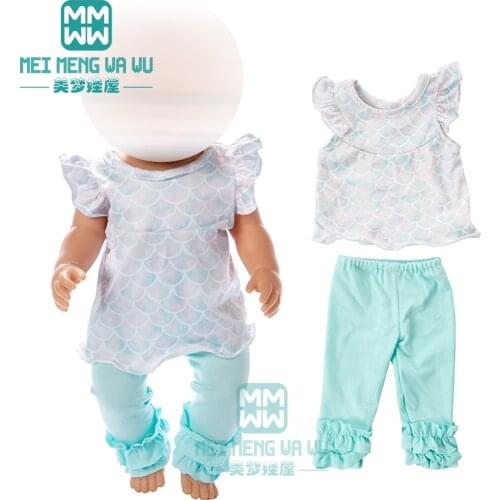 Doll clothes for 43cm baby new born doll and American doll accessories fashion leisure home set