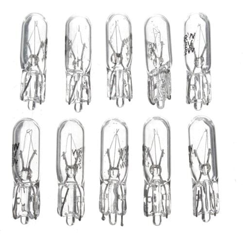 10Pcs 12V 1.2W T5 286 Glass Amber Light Bulb Dashboard Instrument Panel Brake Light Bulbs Headlights Lamp Lights