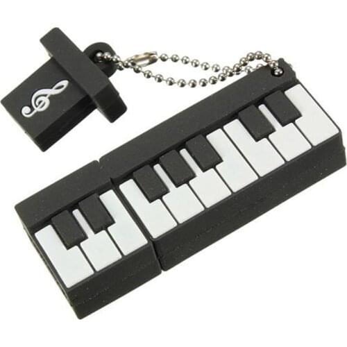 Cartoon Mini Piano Keychain USB 2.0 Flash Drive 64G U Disk Memory Stick Pen Plastic Shell Key Keychain ring