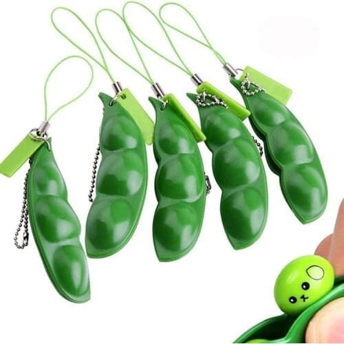 Mini pops its fidget toy stress relief squeeze beans Peas Keychain Anti Stress relief anxiety sensory Toy for autism adults kids