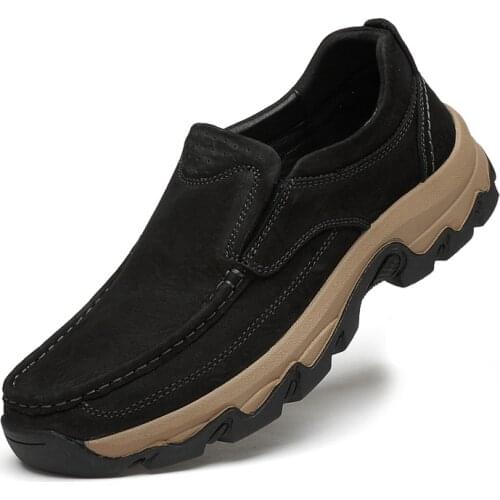 Fashion Top Quality Genuine Leather Shoes Men Slip-on Loafers Soft Moccasins Mens Shoes Casual Business Formal Shoes