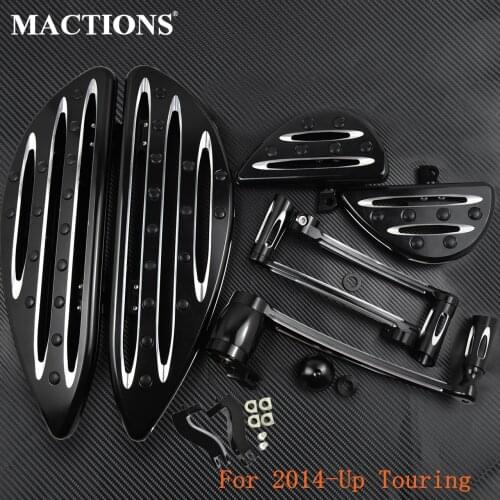 Motorcycle Floorboards Footpegs Shift Lever Brake Shift Rear Passenger Mount Set For Harley Touring Road King Street Glide 14-17