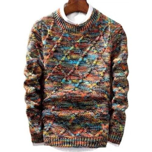 Autumn New Casual men sweater Cotton Sweater Pullovers Men Winter O-Neck Fashion Warm Thick Jacquard Sweaters