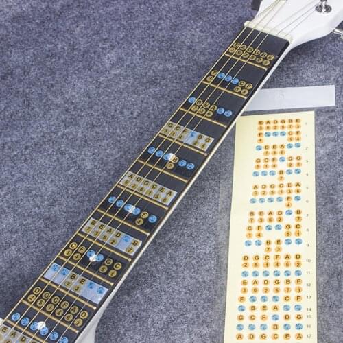 Guitar Note Sticker Electric Guitar Fretboard Note Decals Fingerboard Frets Map Sticker Learner