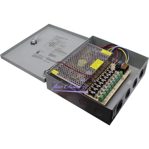 New POWER SUPPLY Box FOR CCTV CAMERAS LED Strip Pixel 12V 5A 10A 20A 30A 4/9/18 Port 110V 220V