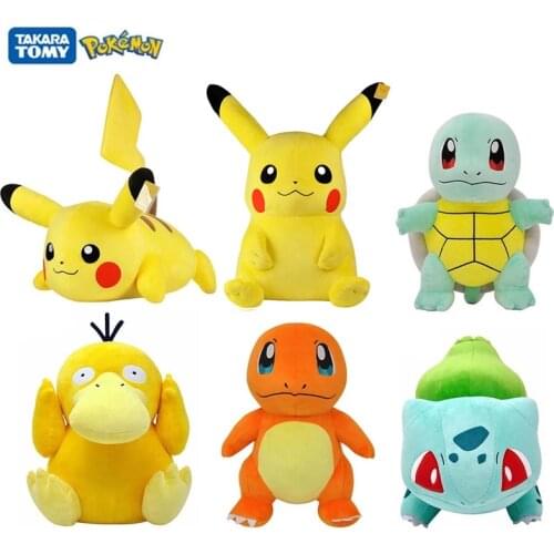 Genuine 20/30cm Pokemon Plush Toys Pikachu Psyduck Squirtle Charmander Bulbasaur Cartoon Anime Figures Plush Dolls Kids Gifts