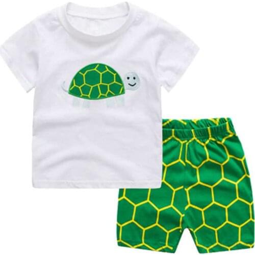 New Baby Girls Cute Animals Print Pajamas Tortoise Pyjamas Boys Cartoon Home Wear Kids Pijama Child Sleepwear