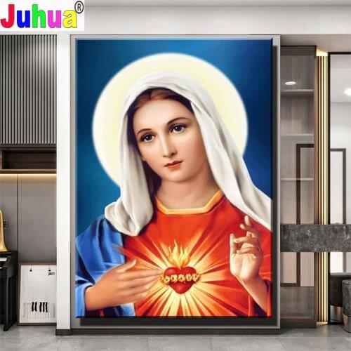 Religion DIY Diamond Painting"Immaculate Heart of Mary"Full Square Round Drill Mosaic Cross Stitch Diamond Embroidery Handicraft