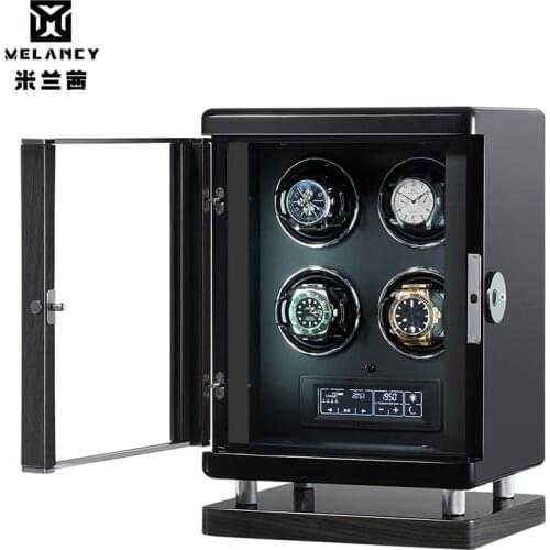 Luxury Watch Winder Box 4 Mechanical Watches Automatic Motor LCD Touch Screen Cabinet Mabuchi Holder Boxs uhrenbeweger