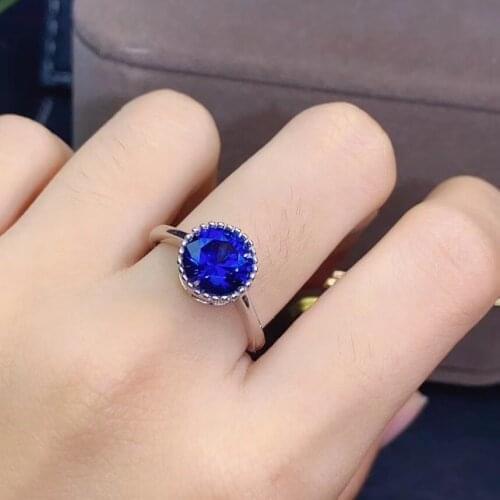 The Best Gift for Your loved wife Natural real blue sapphire ring 925 sterling silver Fine handworked jewelry Finger rings