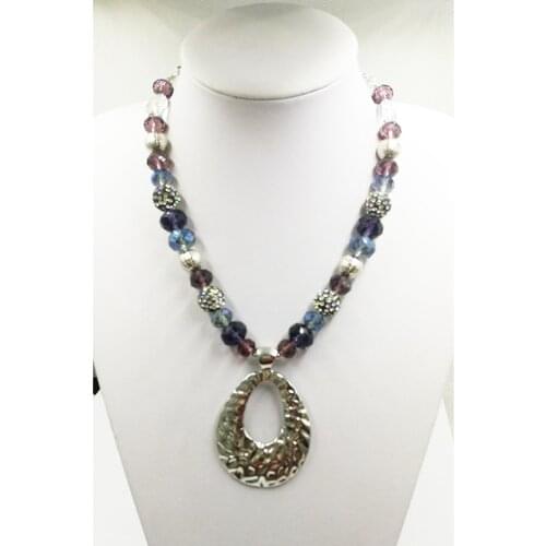 Unique Design Clay Ball Necklace Classic Water drop Alloy Crystal Glass Pendant Necklaces Women Jewelry