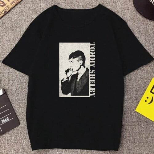 Vintaga Cool Peaky Blinders TV Tshirt Arthur Shelby Black White Graphic Style Tops Casual Vogue Summer Streetwear Hot Sale Tee