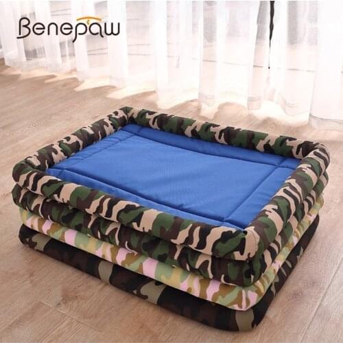Benepaw Waterproof Pet Dog Cooling Mat Dust-proof Camouflage Small Medium Large Dog Beds Mats Bite-resistant Puppy Crate Cushion