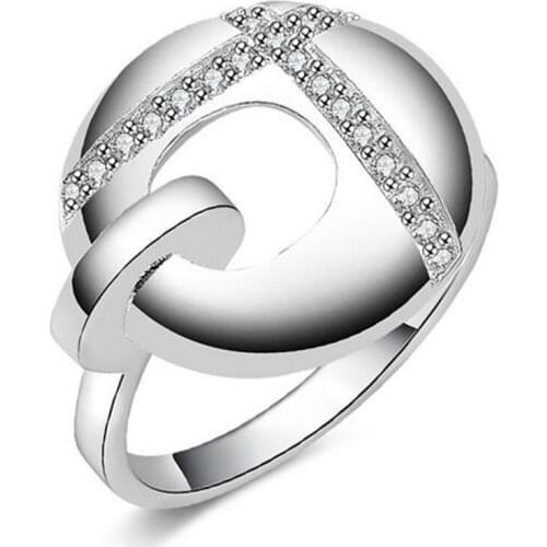 Explosion of foreign trade jewelry noble aristocratic zircon silver jewelry ring crystal personalized jewelry # 138