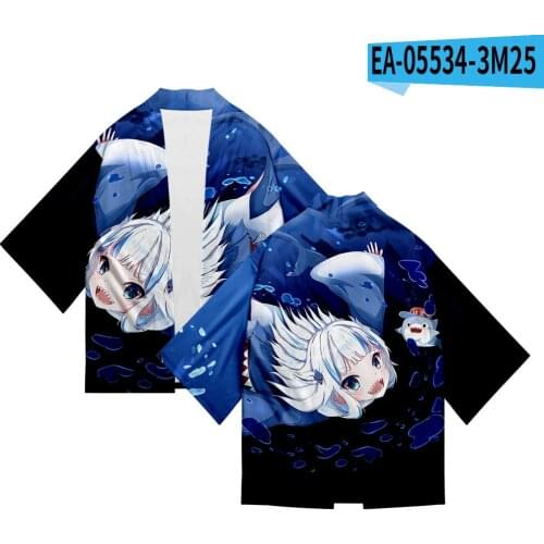 VTuber Gawr gura 3D Printing Japanese Kimono Haori Yukata Women/Mens Fashion Summer Casual Cool Short Sleeve boys Cardigan