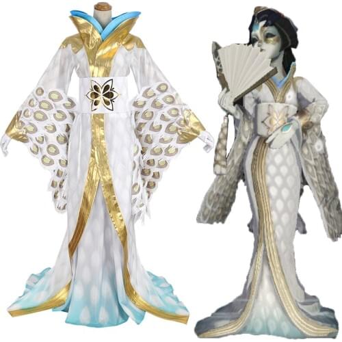 Game Identity V Cosplay Costumes The Geisha Michiko Cosplay White Peacock Costume Halloween Carnival Party Women Cosplay Costume