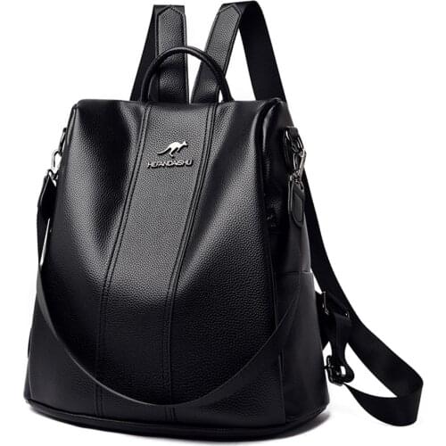 Soft Leather Ladies Backpack School Supplies for Teenage Girls Casual Sac Mochila Feminina Designer Shoulder Bag for Women 2021