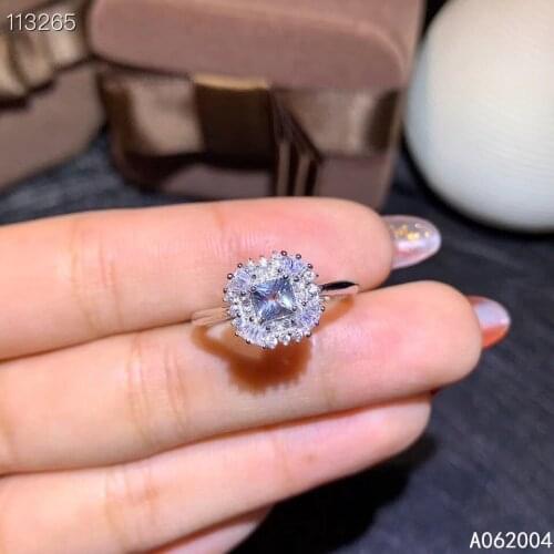 KJJEAXCMY fine jewelry 925 sterling silver inlaid natural Aquamarine new Female ring fashion Support Detection