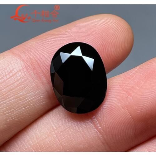 12x16mm oval shape Beautiful Natural black color spinel gemstone