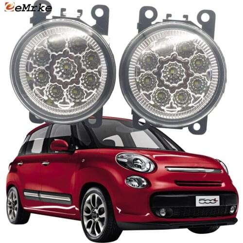 2PCS Car Styling 9-Pieces LED Fog Light Lamp for Fiat 500L 2012 2013 2014 2015 2016 2017 H11 12V Halogen Fog Lights DRL
