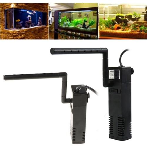 3-in-1 Aquarium Filter Adjustable Turtle Tank Built-in Filter Pump with Filter Sponges Aquarium Fish Tank Accessories C42