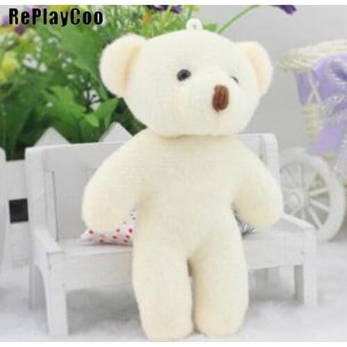 50PCS/LOT Kawaii Small Teddy Bears Stuffed Plush With Chain 12CM Toy Teddy-Bear Mini Bear Ted Bears Plush Toys Kids Gifts WXZ010