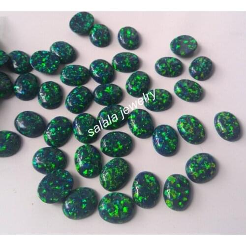 50pcs/lot OP19 Free Shipping wholesale 8x10 mm synthetic Oval Cabochon Fire Opal ,Flat Bottom Opal Stone