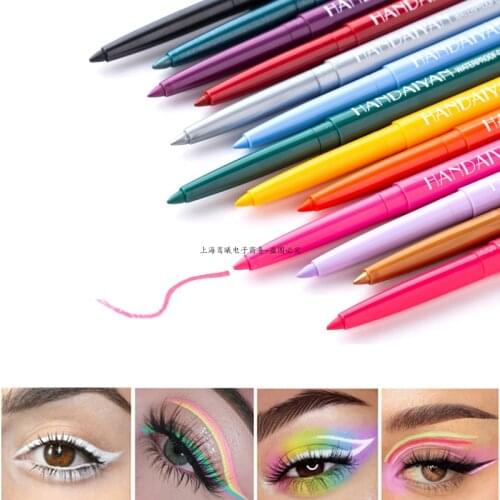 6 Pcs/set Wear White Color Eyes Makeup Colored Eyeliner Pen Kit Shiny Eye Liner Pencil Waterproof Cosmetics Long Lasting Easy To