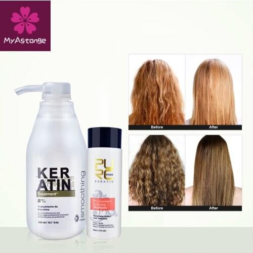 8% formalin keratin Brazil Keratin Treatment 100ml purifying shampoo hair care make hair straightening smoothing shinning