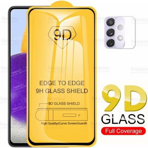 9D Full Glue Camera Tempered Glass For Samsung Galaxy A72 Sumsung A 72 2021 4G 5G A725F A726B Screen Protector Protective Film