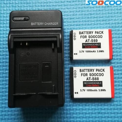 Original SOOCOO S80/S70/S60/S60B Action Camera Accessories 1050mAh Battery with Charger For S60 S60B S70 Sport Camera Clownfish