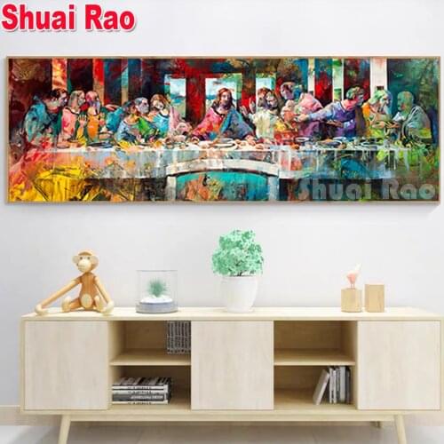 Large Size Diamond Painting The Last Supper 5D DIY Diamond Embroidery Mosaic religion Picture Of Rhinestone full square round