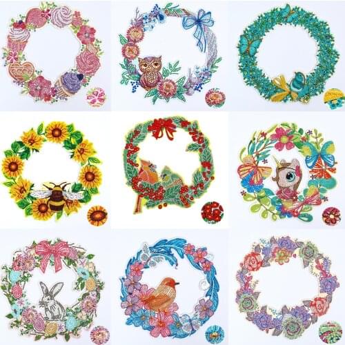 Diamond Painting Wreath for Door Diamond Embroidery Kit Special Shaped Drill DIY Cross Stitch Diamond Art Craft Home Decoration