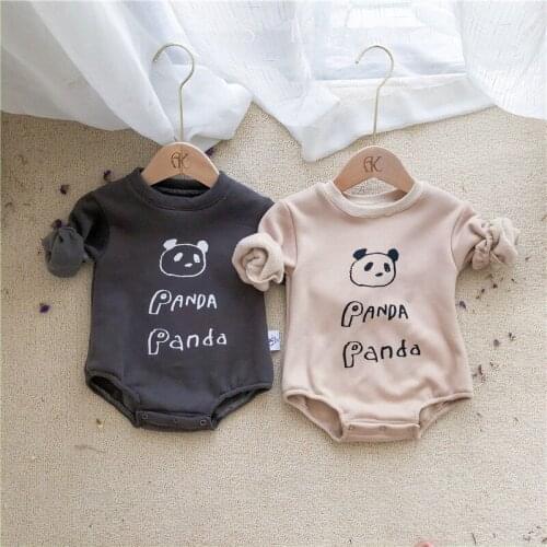 Plus Velvet Playsuit 6M-24M New Autumn Winter Newborn Baby Clothes Kids Baby Boy Girl Romper Warm Toddler Cartoon Panda Jumpsuit