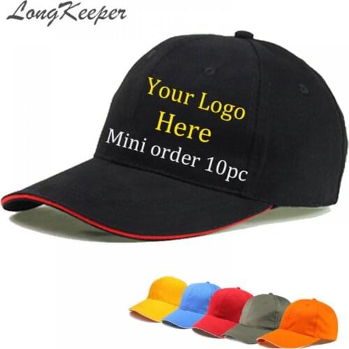 LongKeeper 10pcs/lot Snapback Caps Men Women Baseball Hats Customized Logo Hip Hop Printing/Embroidery Adult Hats Casual Hat