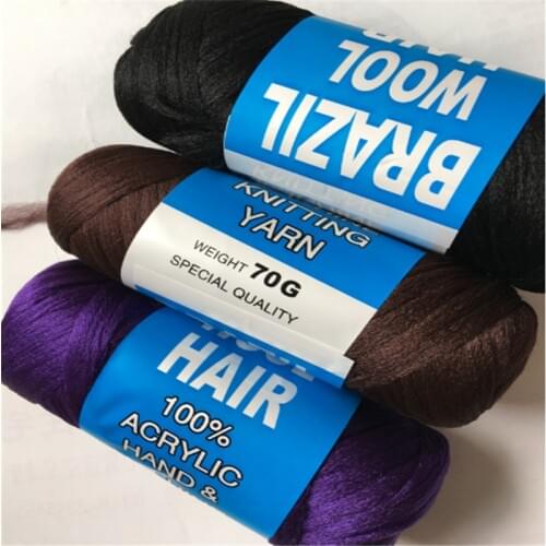Brazilian wool hair 70g/bundle 4bundles/lot for Braiding wool hair yarn for Sengalese twist Braids